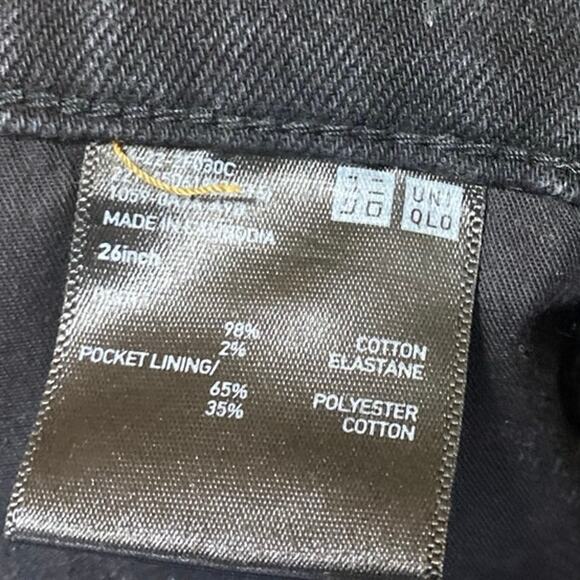 Uniqlo Women's Black High Waisted Flared Bootcut Leg Denim Jeans Pants Size 26 - Picture 5 of 5